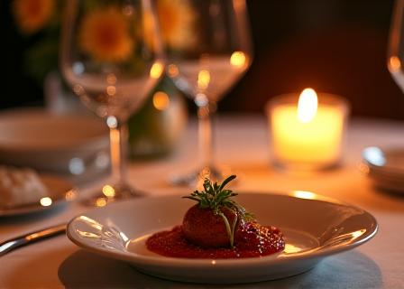 個人邸宅での着席ディナーコース