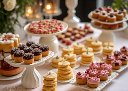 ウェディングパーティーのデザートビュッフェ